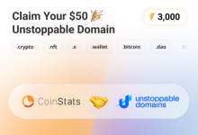 一站式加密投资组合管理工具CoinStats向完成任务用户空投$50unstoppabledomains 积分-coinowo